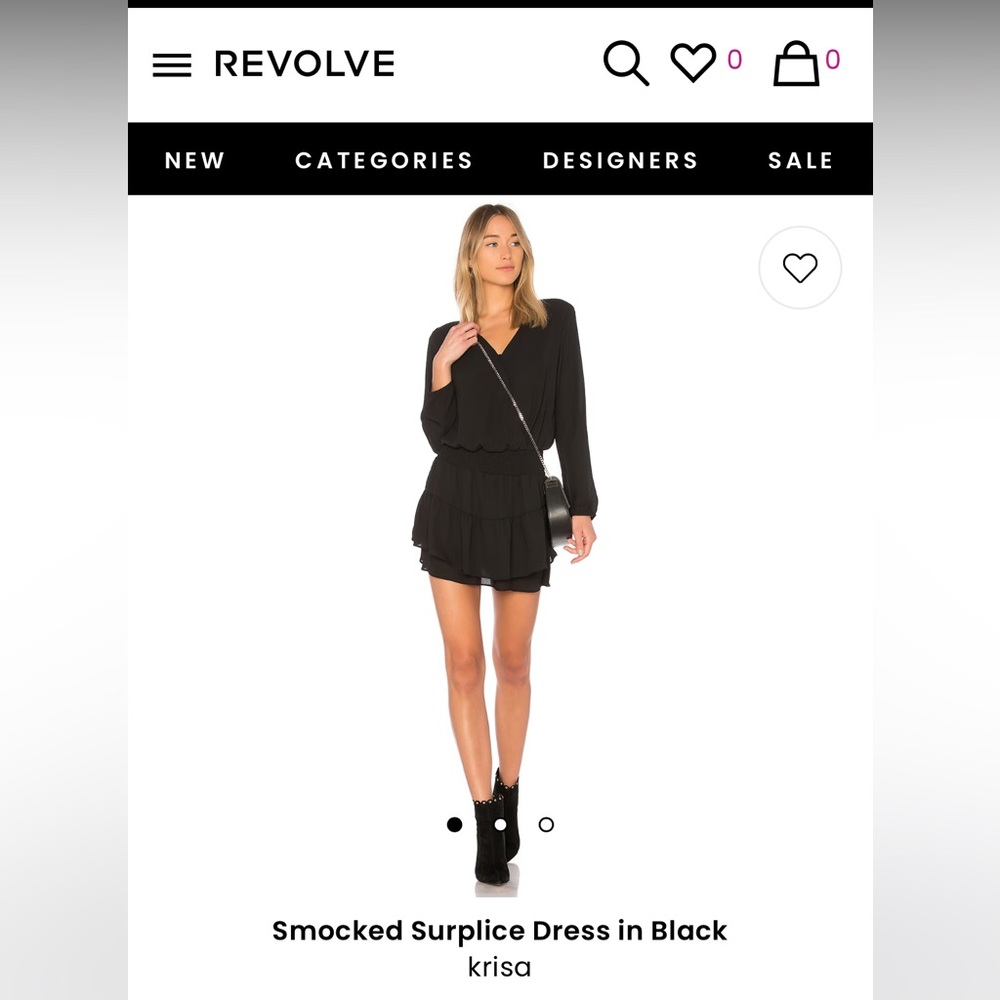 Revolve: Krisa Smocked Surplice dress. Size Medium